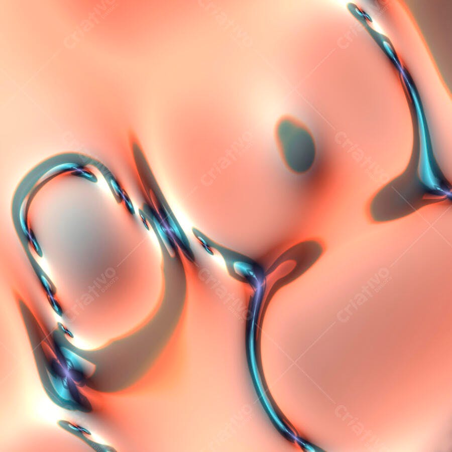 Textura Abstrata Peach e Azul metálico