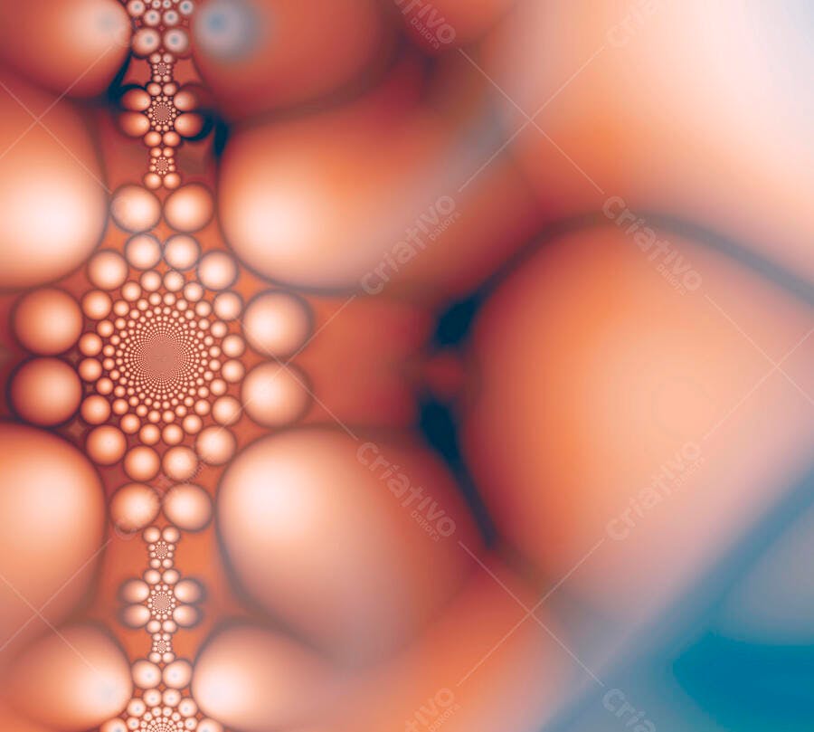 Padrão abstrato de círculos rosados e laranjas
