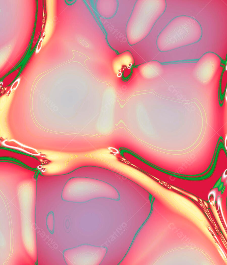 Arte Abstrata Rosa e Verde Fluida