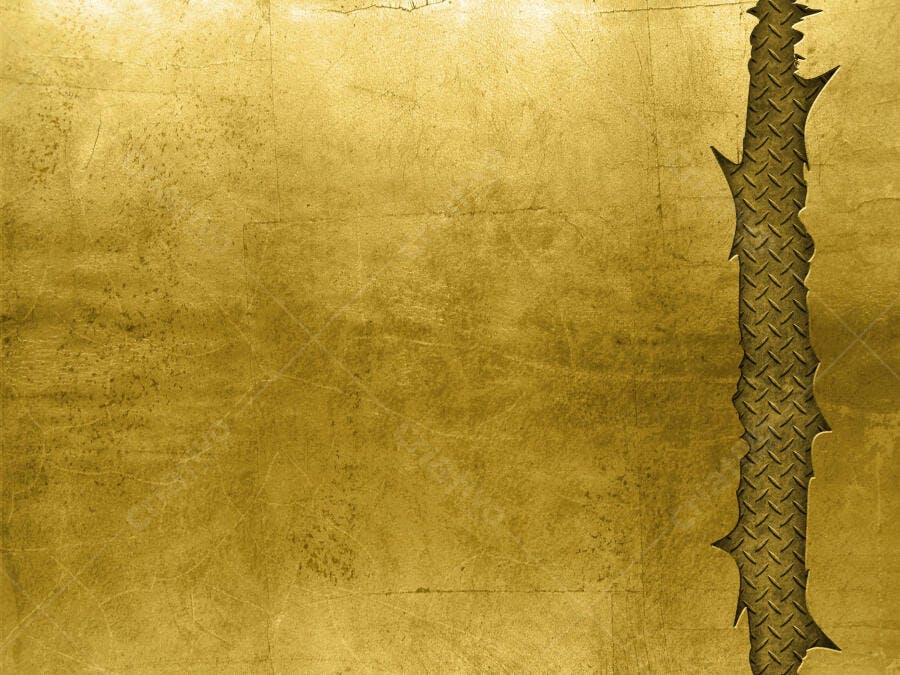 Textura metálica dourada com fenda de aço