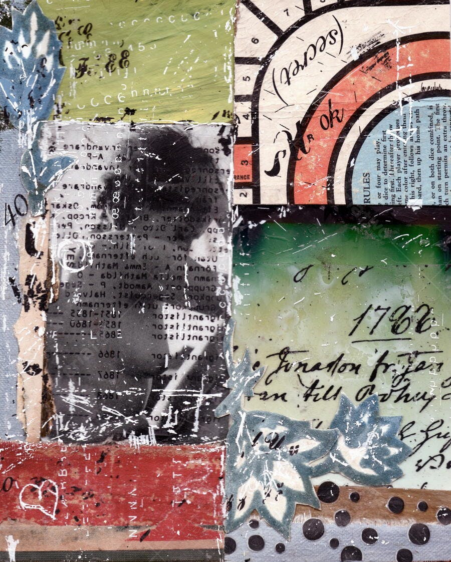 Arte Abstrata com Texturas e Papéis Reciclados