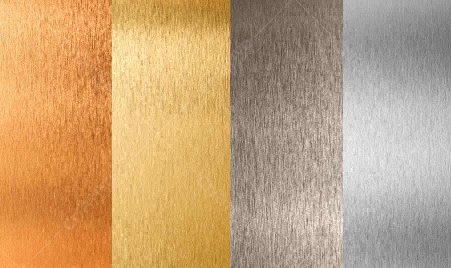 Texturas metálicas dourado cobre prata bronze