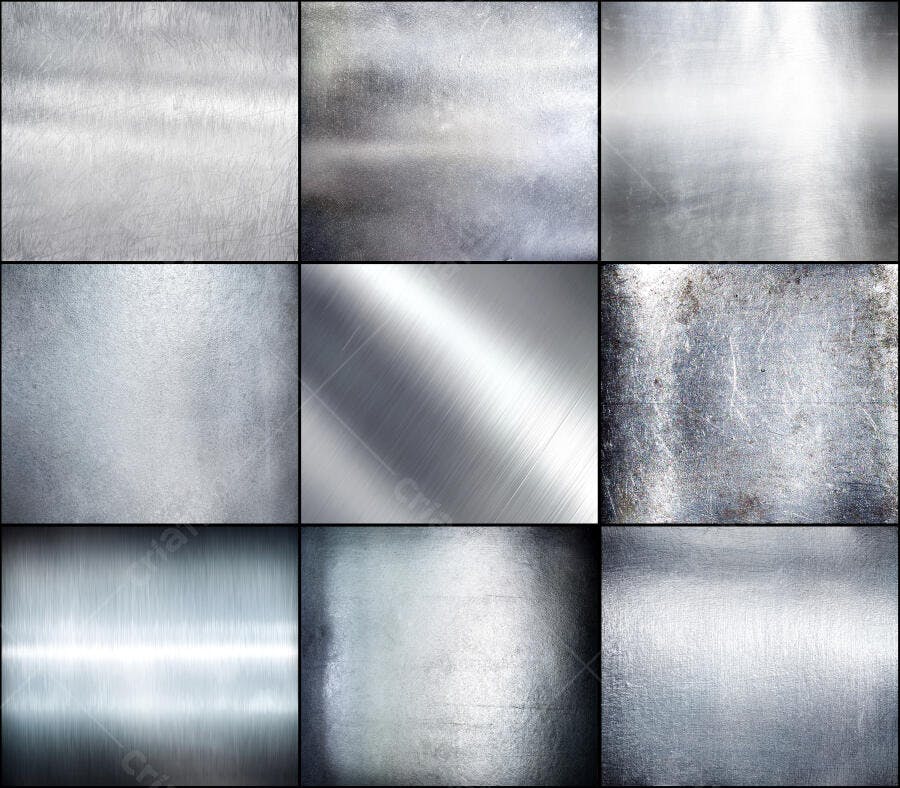 Texturas de Metal Prateado Coleção