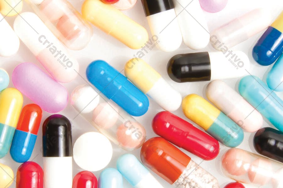 Cápsulas coloridas medicinais diversas