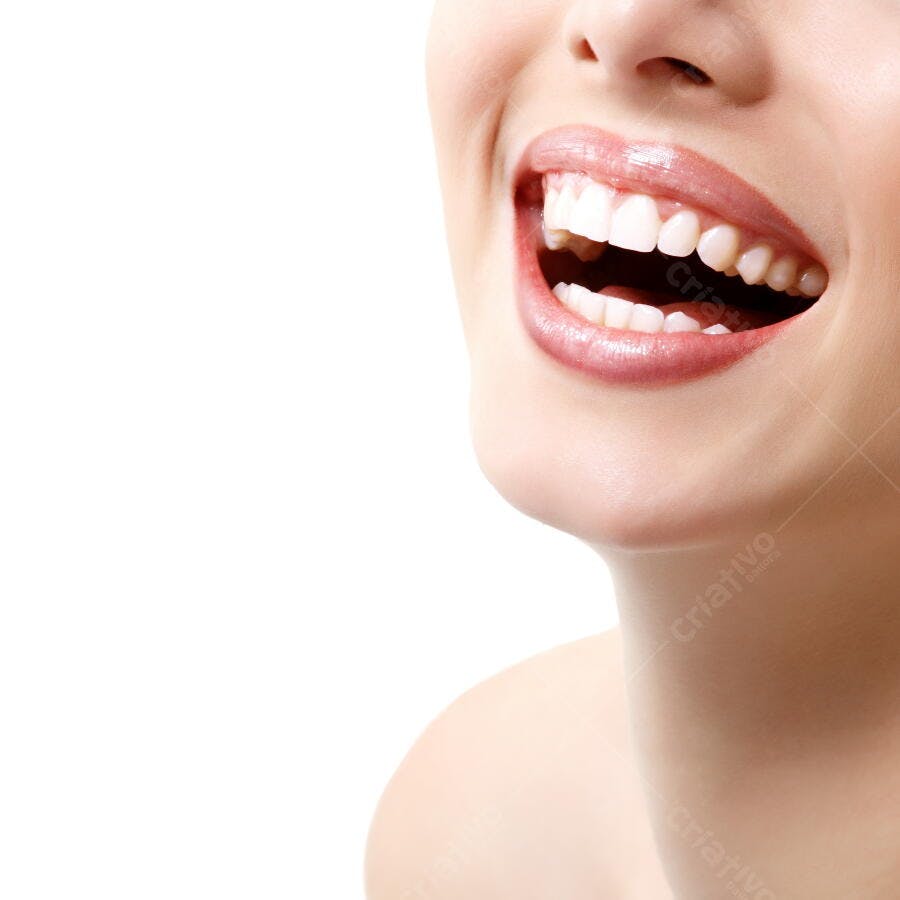 Sorriso radiante dentes brancos mulher