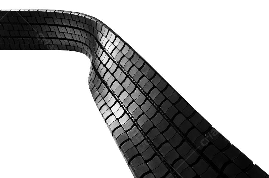 Pneu Curvado em Preto e Branco