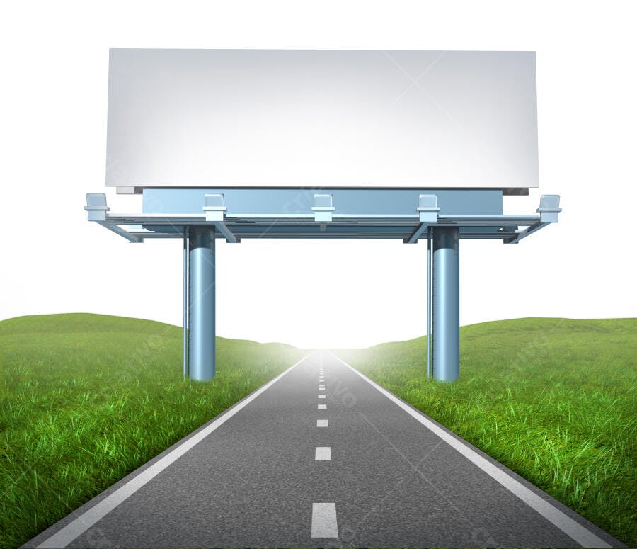 Outdoor Publicitário em Estrada Vazia