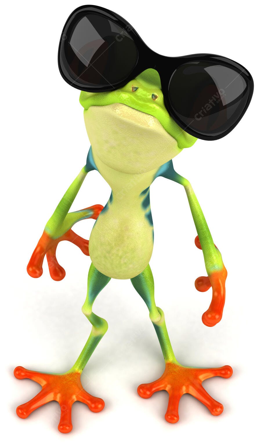 Sapo descolada com óculos escuros