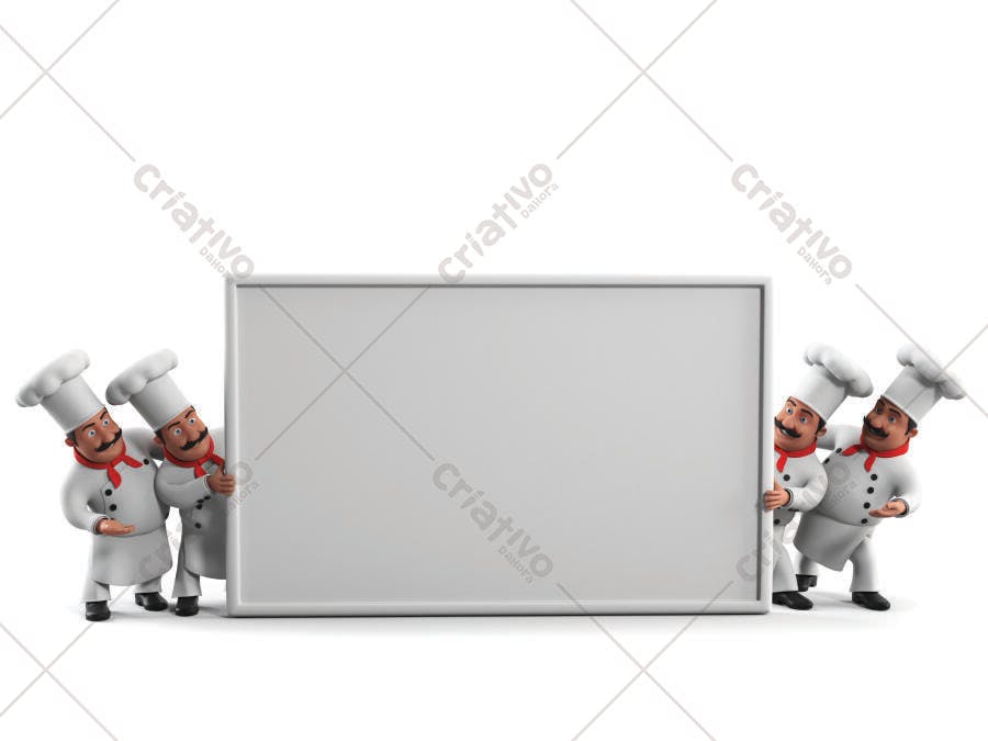 Dois chefs com placa em branco