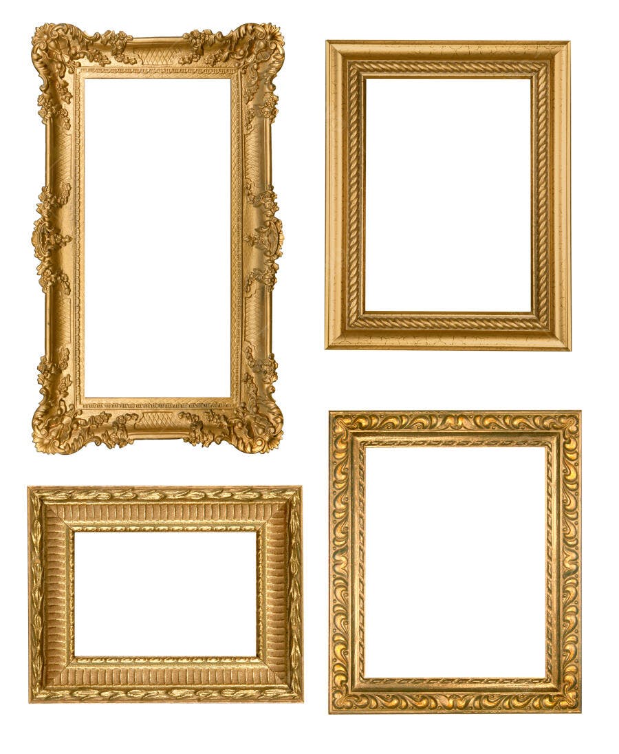 Molduras douradas antigas para decoração