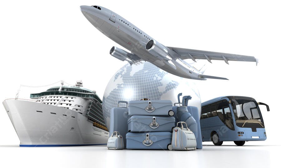 Viagem global meios de transporte