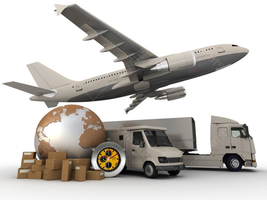 Logística global transporte aéreo e terrestre