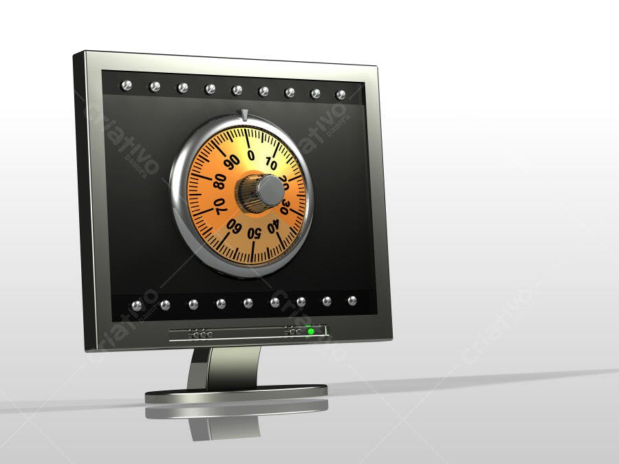 Monitor com combinação de cofre digital