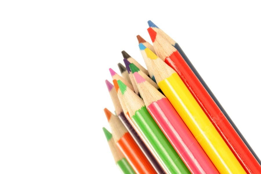 Lápis de cor coloridos agrupados