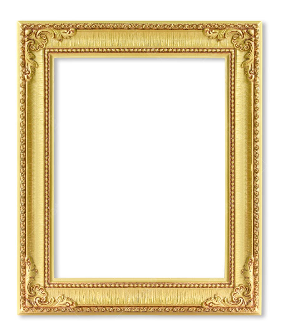 Moldura dourada estilo barroco para arte
