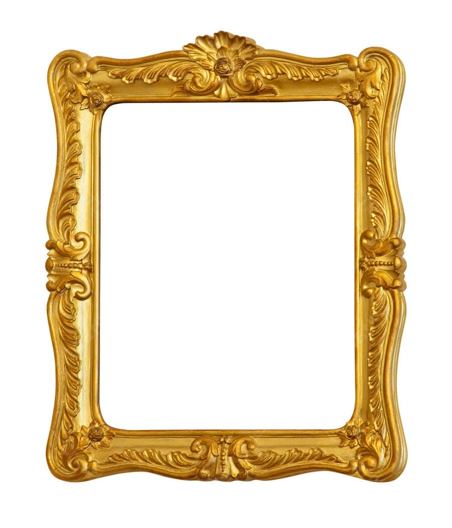 Moldura dourada estilo barroco