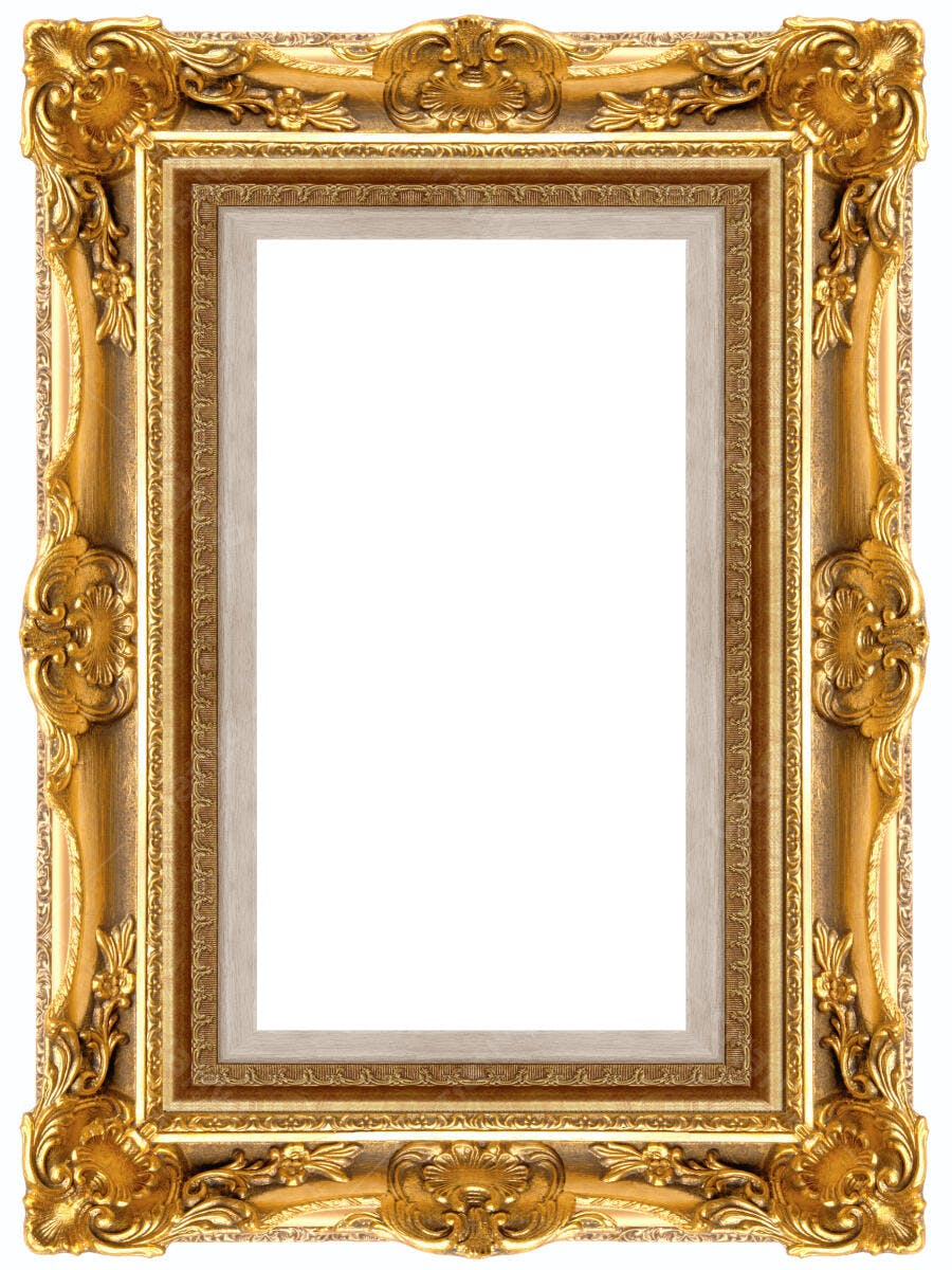 Moldura dourada estilo barroco para pintura