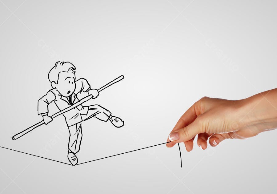 Homem de Negócios em Equilibrio Desenho