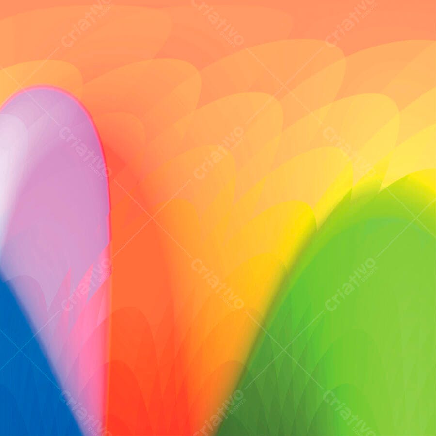 Abstração colorida tons laranja verde e azul