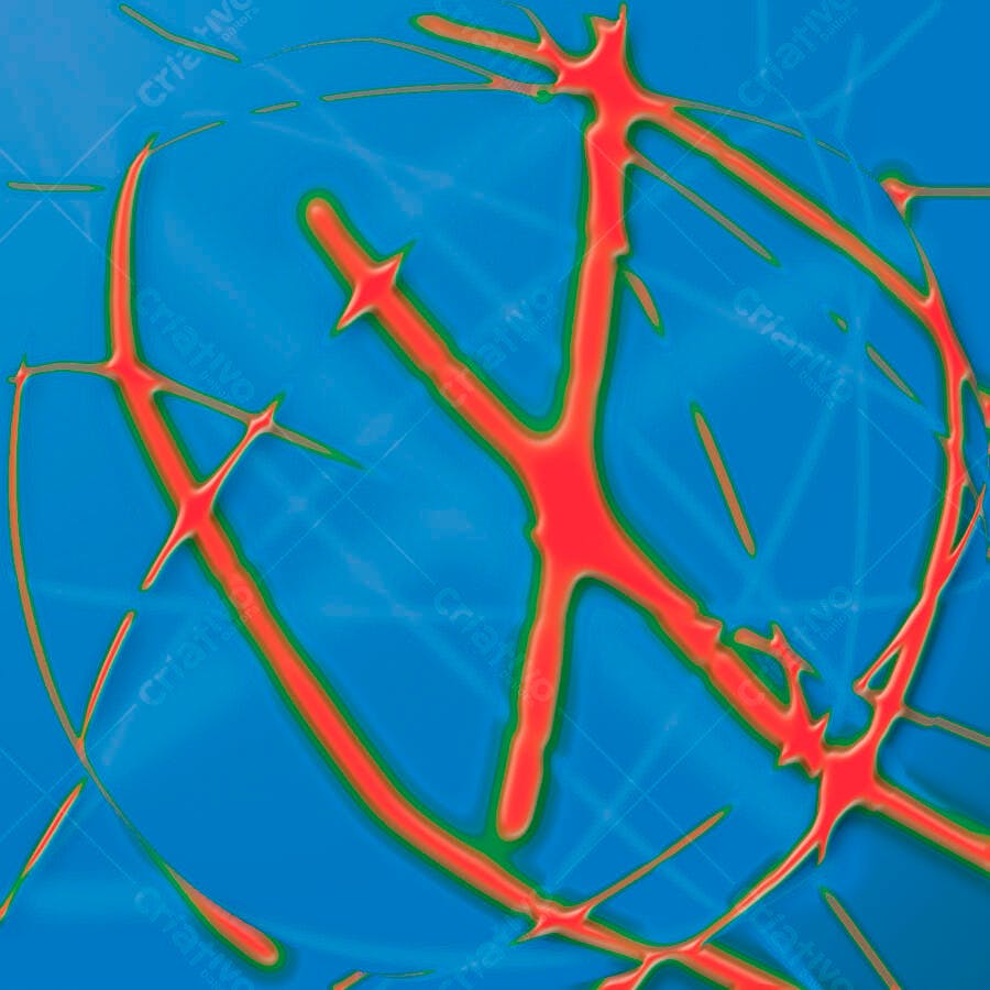 Arte Abstrata Vermelha e Azul