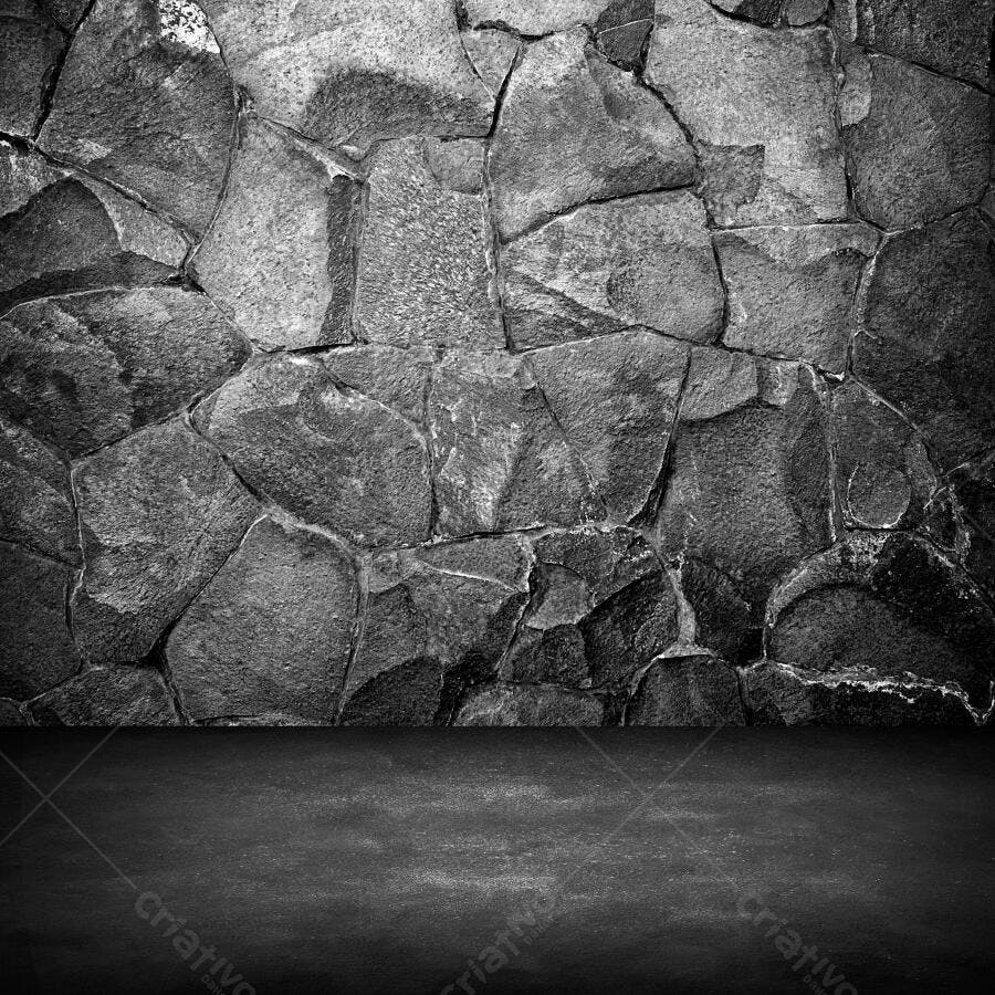 Parede de Pedra Escura Textura Abstrata