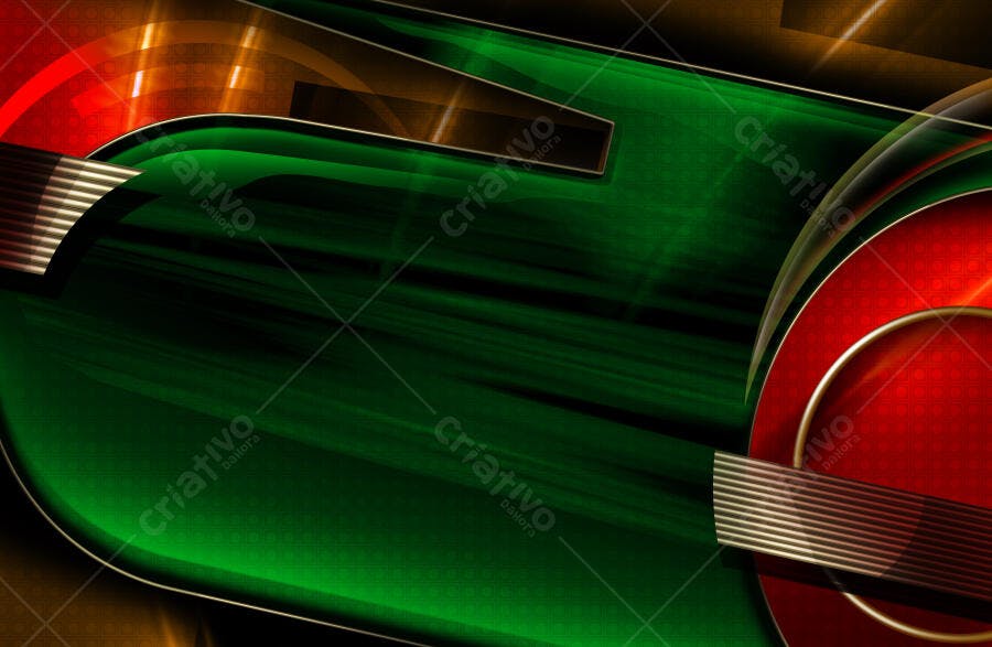 Arte Abstrata Verde Vermelho e Marrom