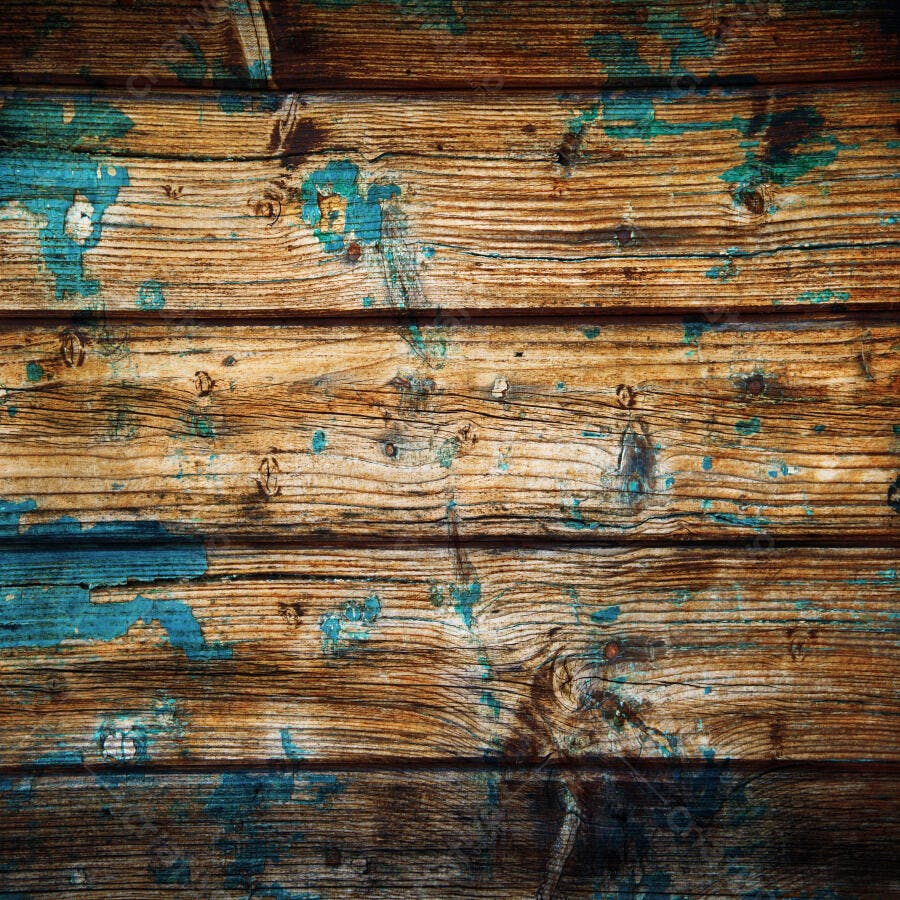 Madeira rústica com tinta descascada azul e marrom