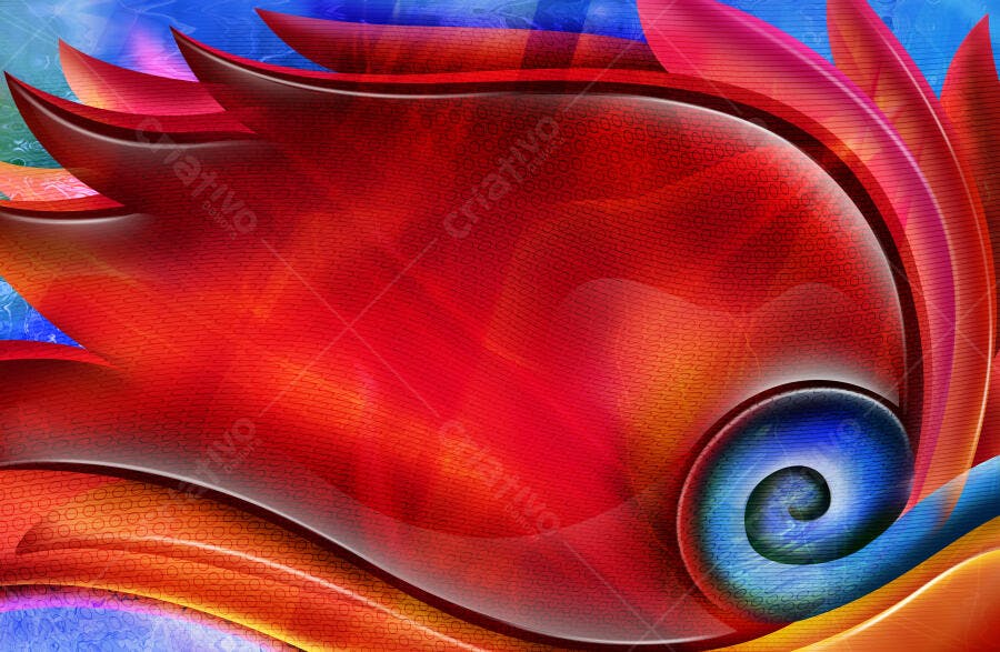 Arte Abstrata Vermelha e Azul
