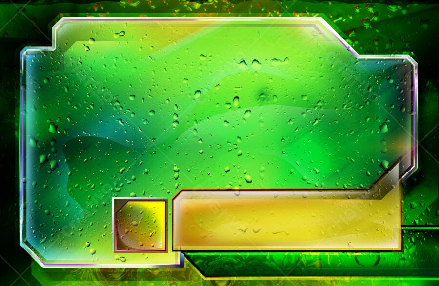 Gotas de água em superfície verde e amarela