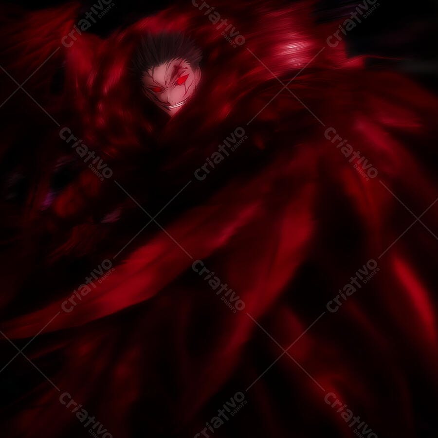 Personagem Anime Vermelho Sangue