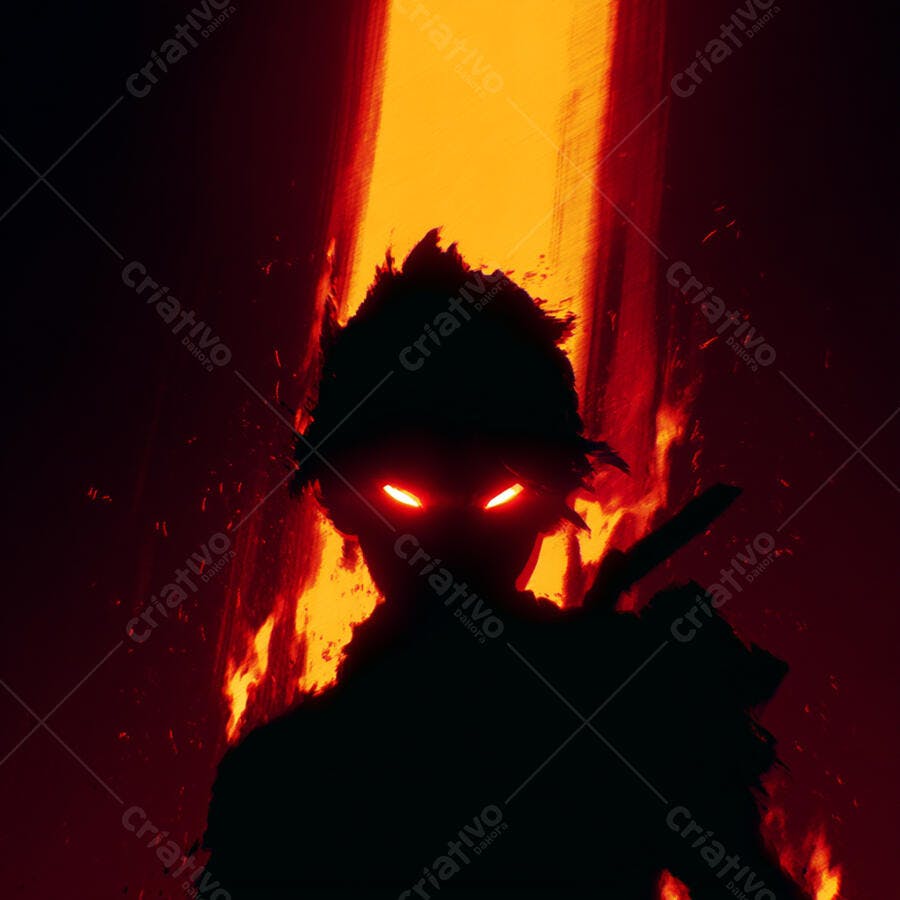 Guerreiro de Fogo Silhueta Infernal