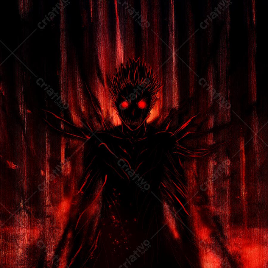 Criatura Sombria em Fogo Vermelho
