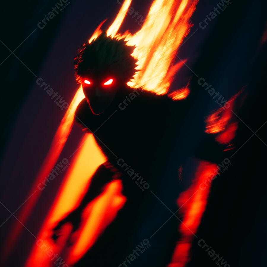 Figura infernal em movimento veloz