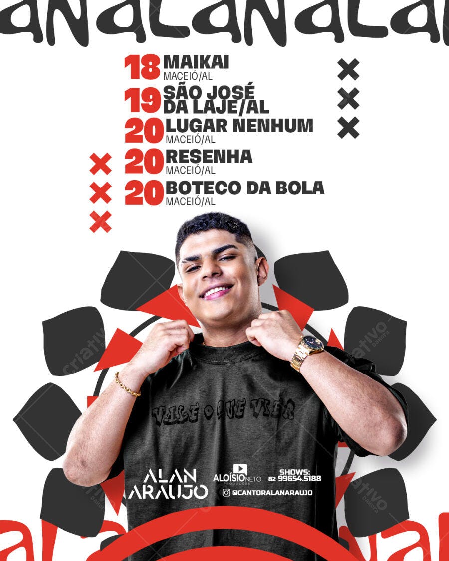 Flyer para Shows Alan Araujo PSD Editável