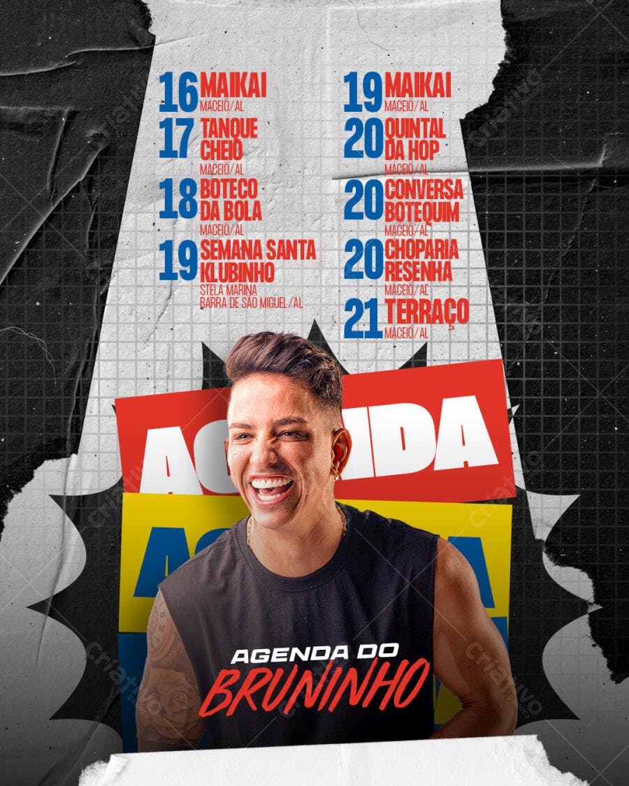 Flyer Agenda do Bruninho PSD Editável