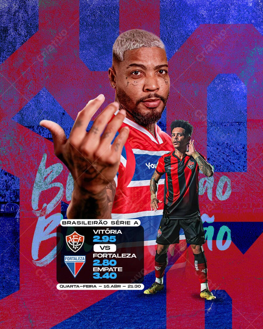 Flyer Vitória x Fortaleza PSD Editável