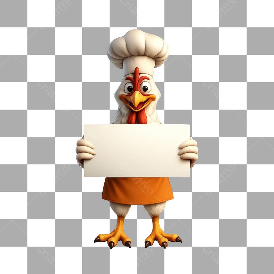 Banner Galinha Chef PNG com fundo transparente