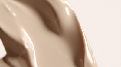 Macro de alta resolução de uma textura de creme sobre fundo branco, transmitindo limpeza e sofisticação 