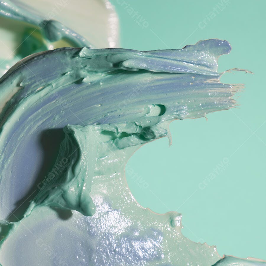 Textura de tinta azul-verde abstrata
