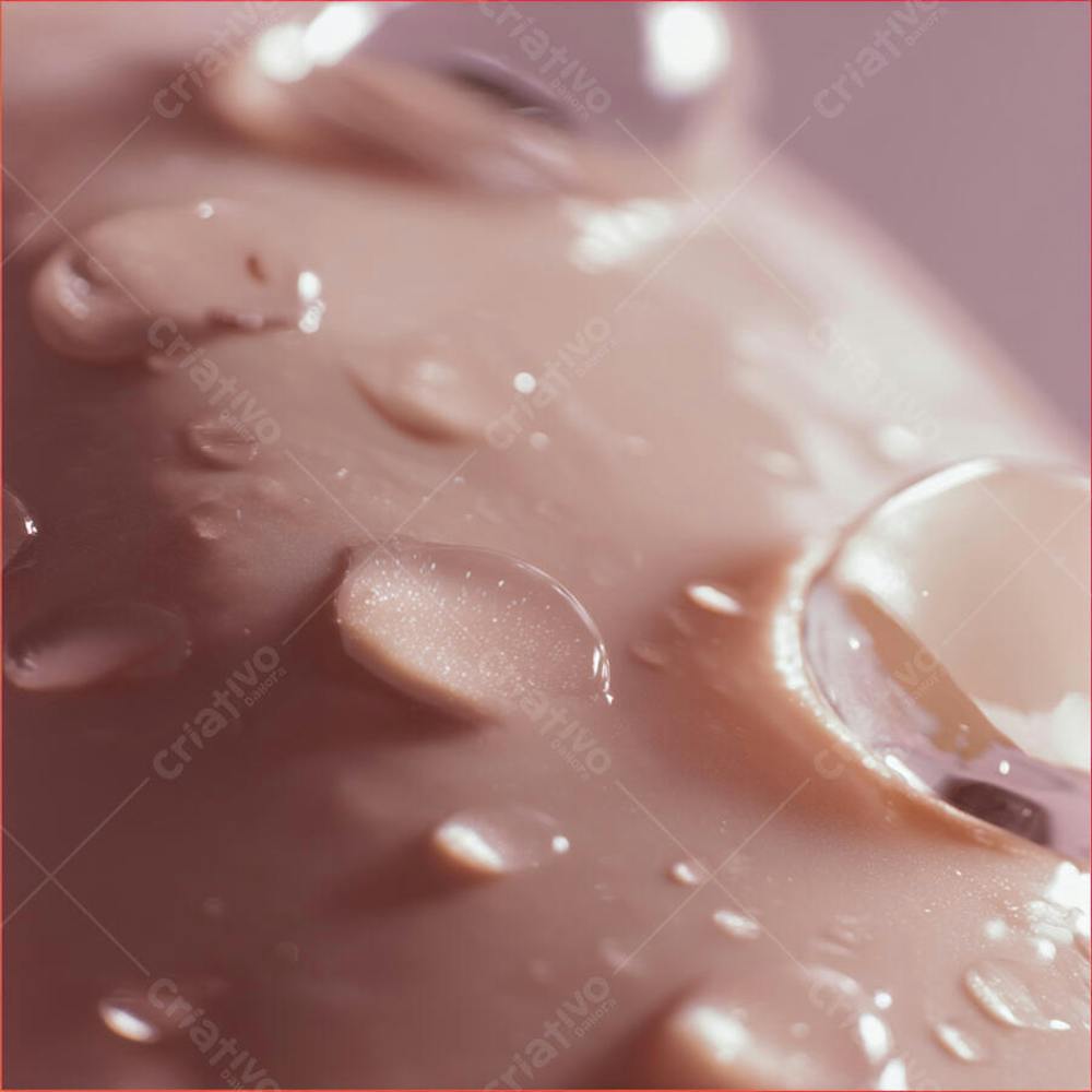 Textura suave com brilho natural, inspirada em pele hidratada e saudável, ideal para produtos de skincare 
