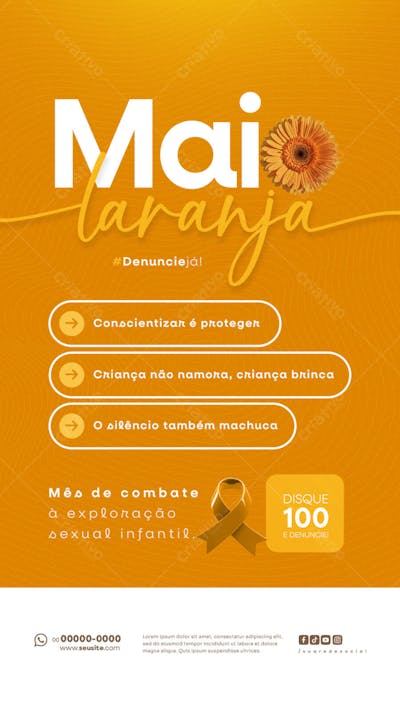 Maio Laranja Campanha de Combate à Exploração Sexual Infantil story (3)