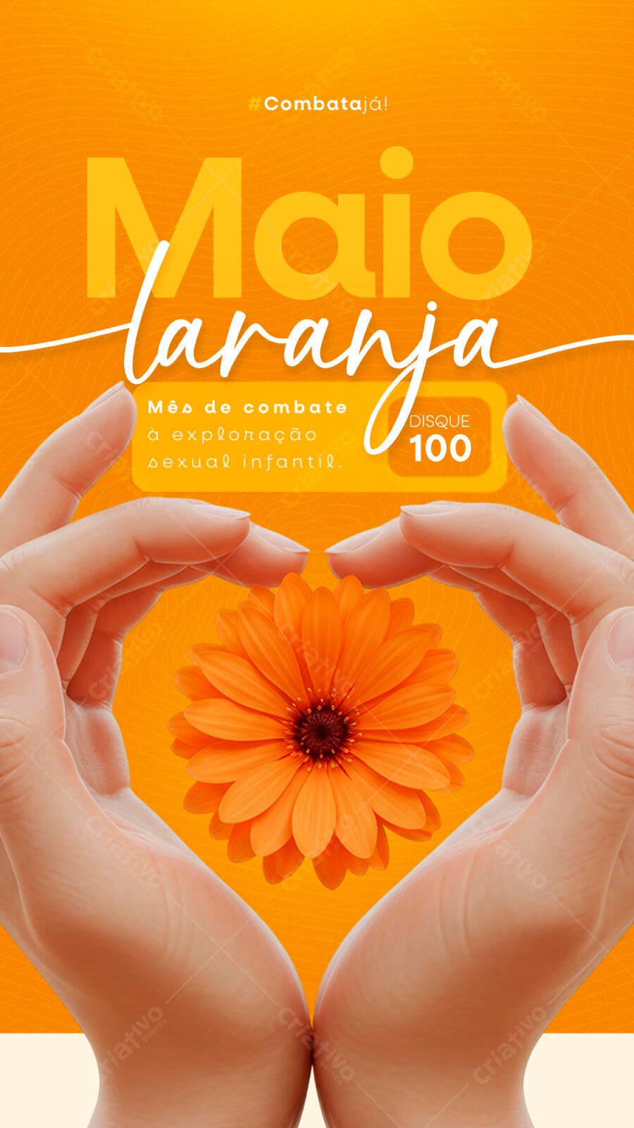 Flyer Maio Laranja PSD Editável