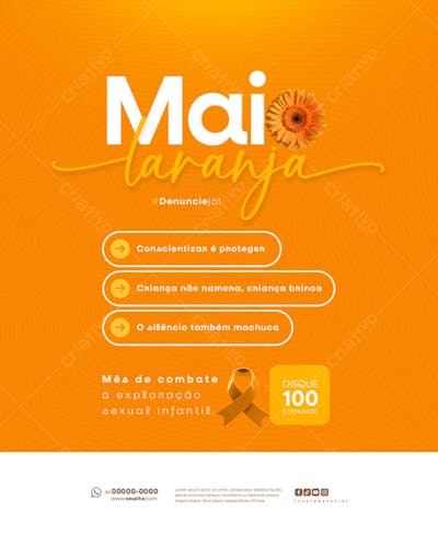 Maio Laranja Campanha de Combate à Exploração Sexual Infantil Feed (3)