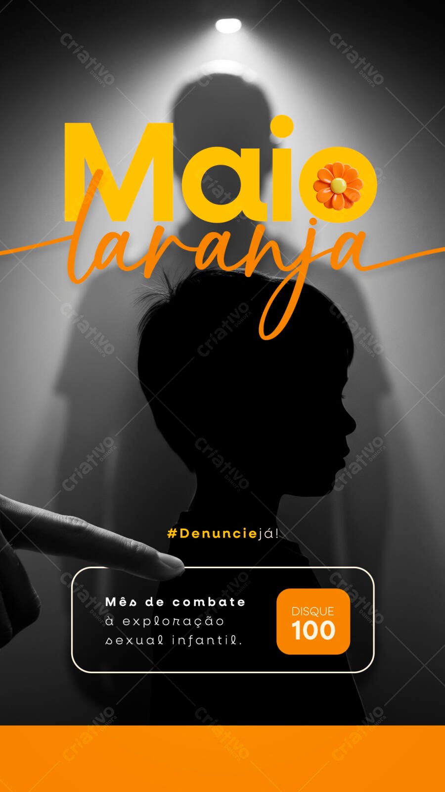 Flyer Maio Laranja PSD Editável