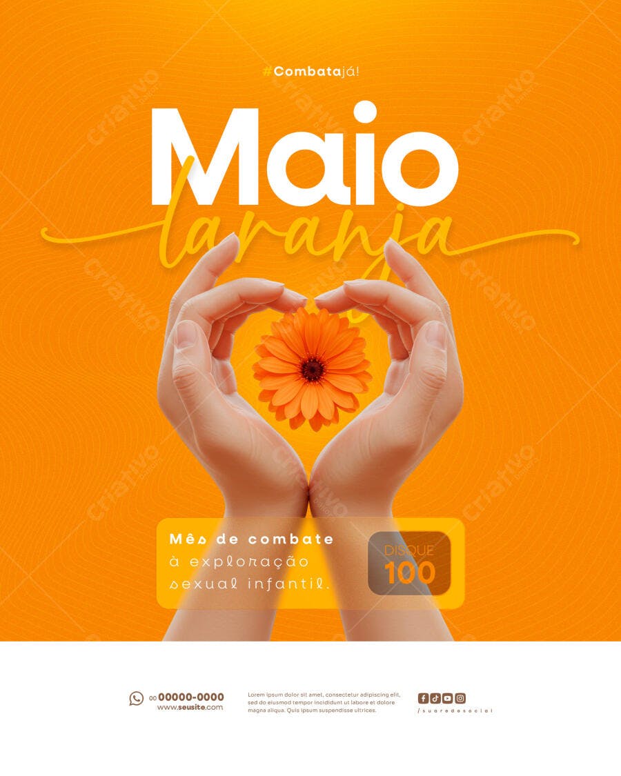 Post para o Maio Laranja PSD Editável