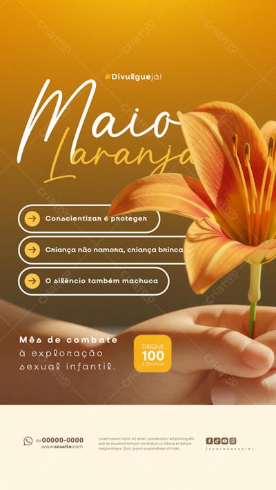 Maio Laranja Campanha de Combate à Exploração Sexual Infantil story (5)