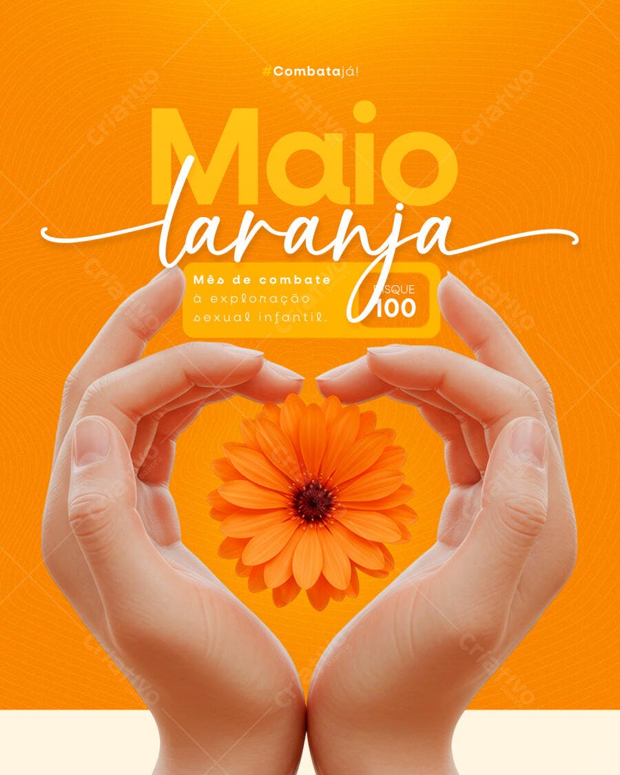 Flyer Maio Laranja PSD Editável