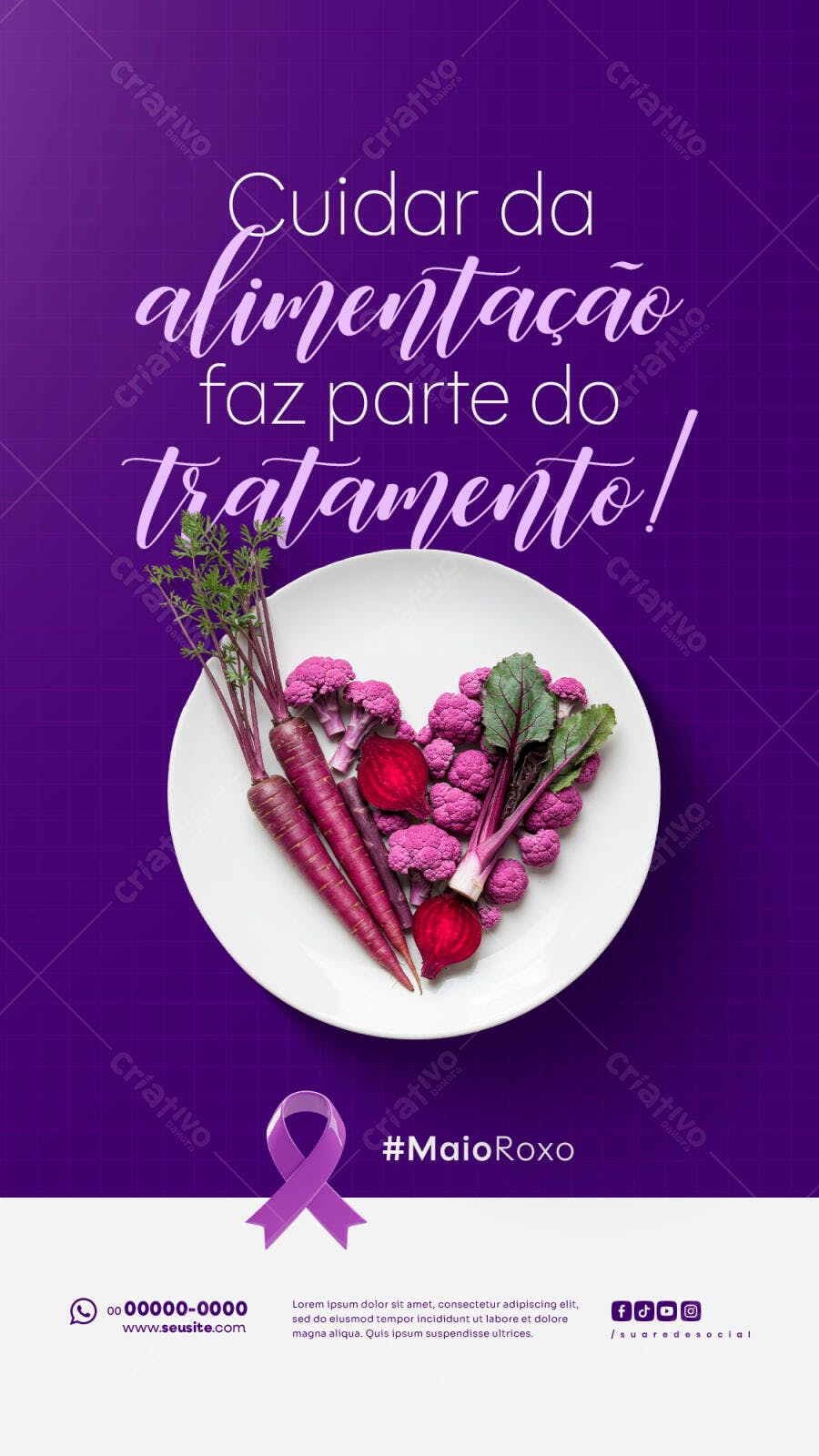 Flyer Maio Roxo PSD Editável