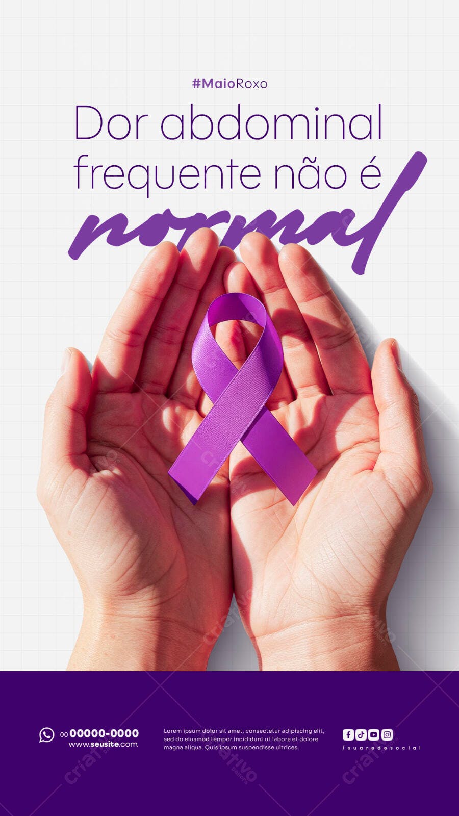 Flyer Maio Roxo PSD Editável