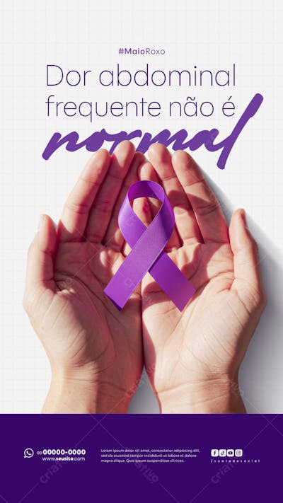 Maio Roxo Campanha mês de conscientização sobre Doenças Inflamatórias Intestinais Story (3)